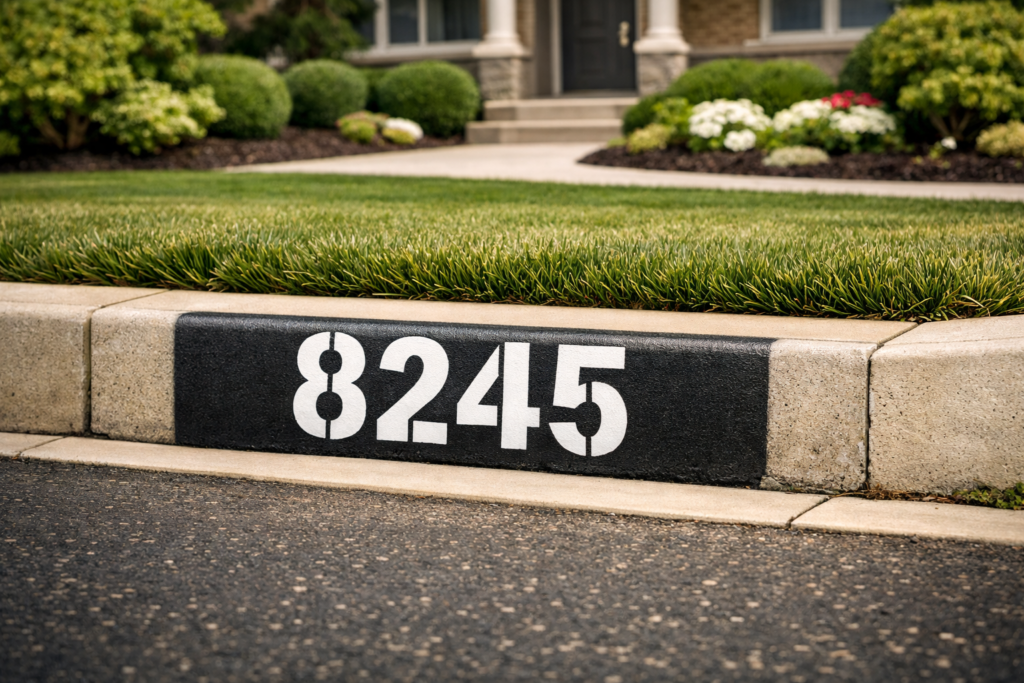 curb stencil side hustle house