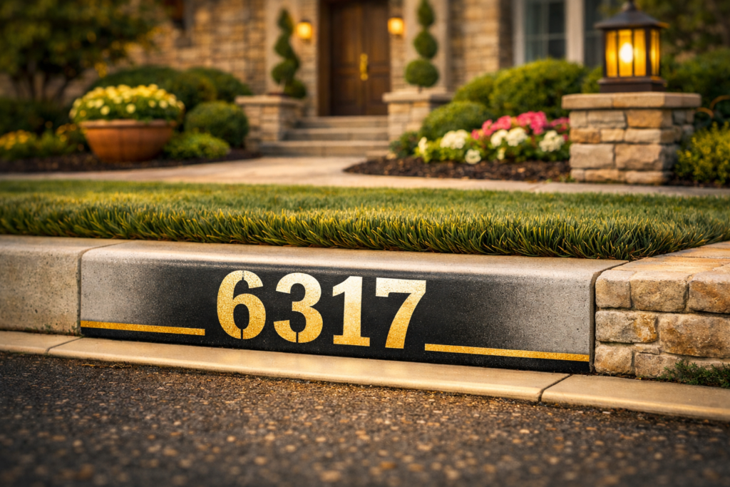 curb stencil side hustle house