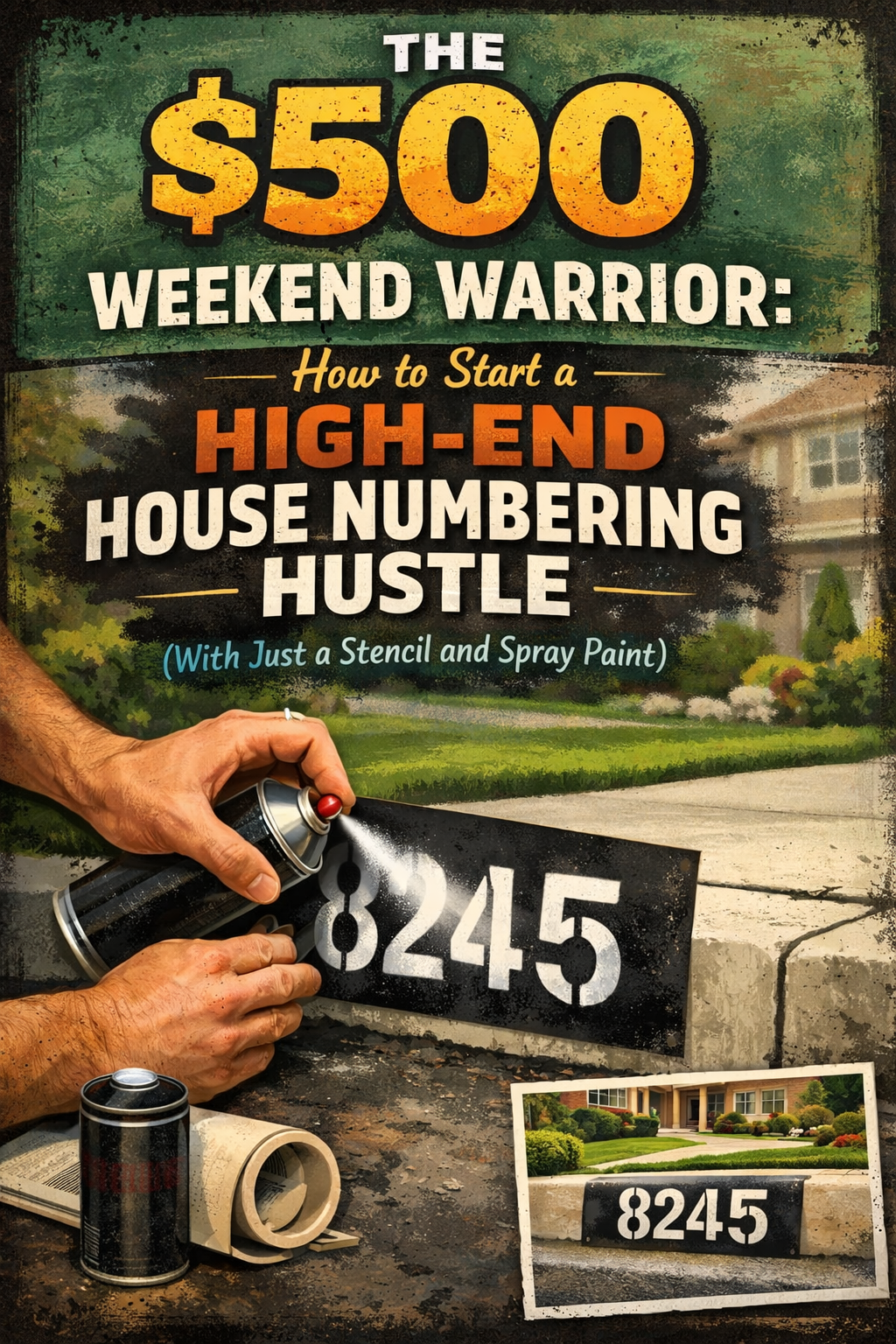 🎨 The $500 Weekend Warrior: How to Start a High-End House Numbering Hustle (With Just a Stencil and Spray Paint)