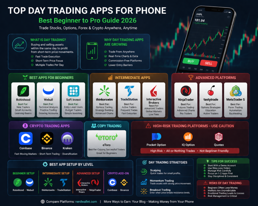 π Top Day Trading Apps for Phone (Best Easy Beginner to Pro Guide 2026) | Hustle Setup top-day-trading-apps-for-phone