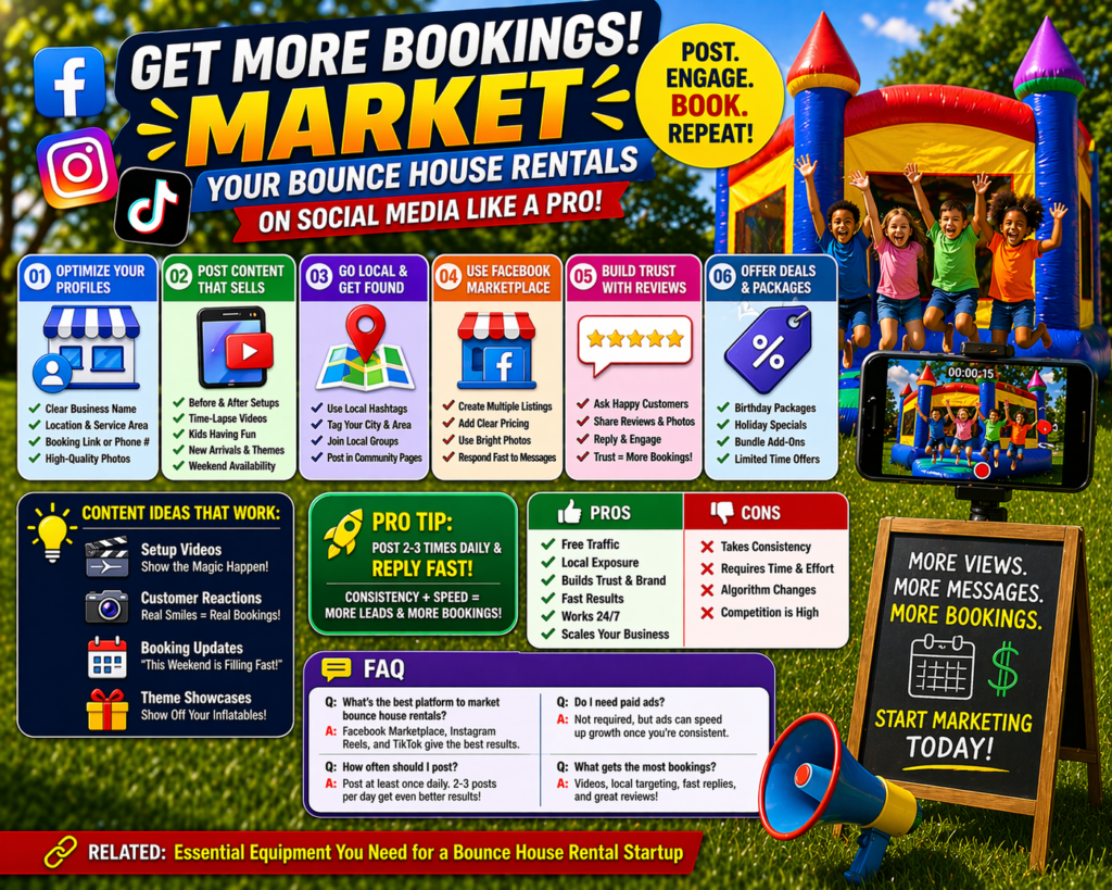 market bounce house rentals on social media