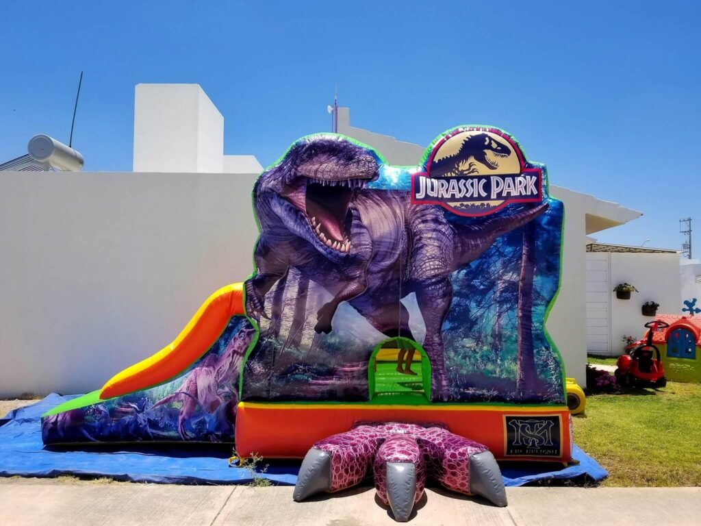 dinosaur bounce house theme inflatable setup for kids party rental business