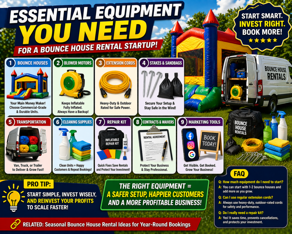 Essential Equipment You Need for a Bounce House Rental Startup