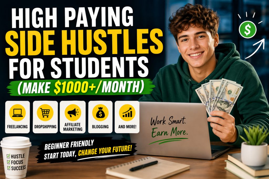 high paying side hustles for students making 1000 per month online