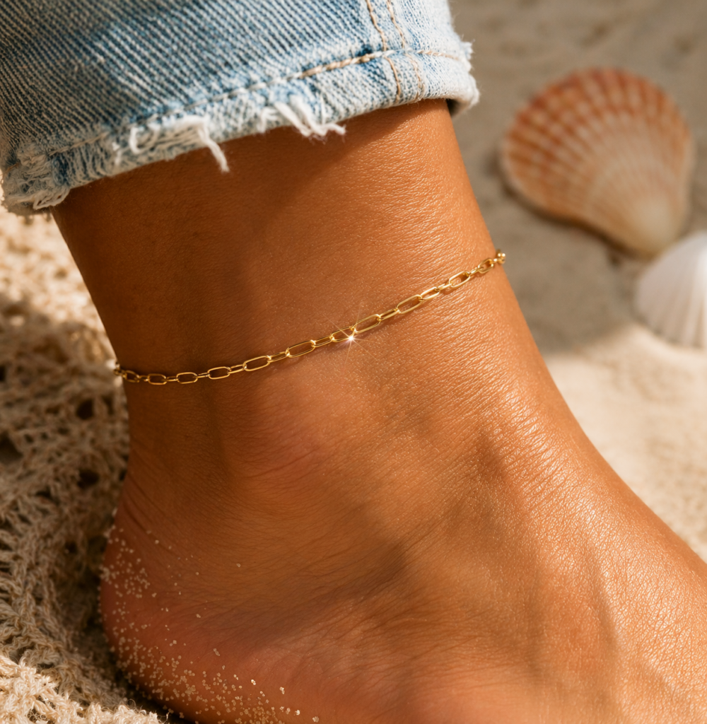 permanent jewelry anklet chain summer style