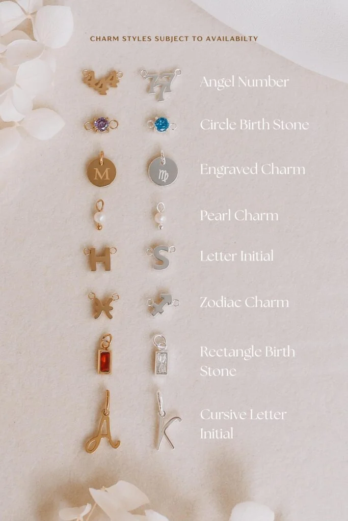 permanent jewelry charm bracelet with custom charms