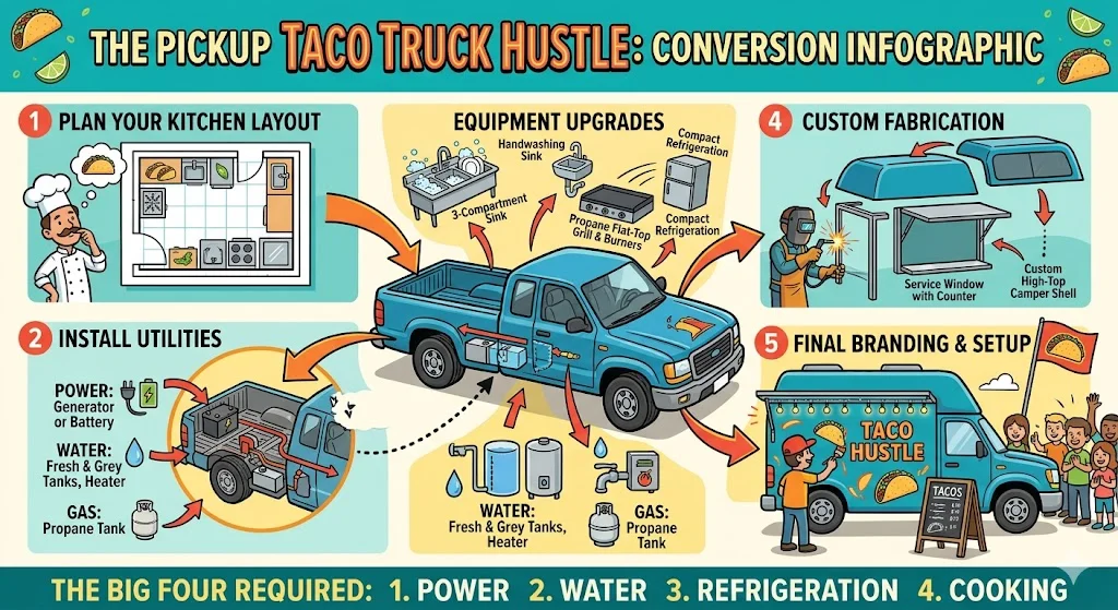 How to Make a Food Truck out of a Pickup Truck?