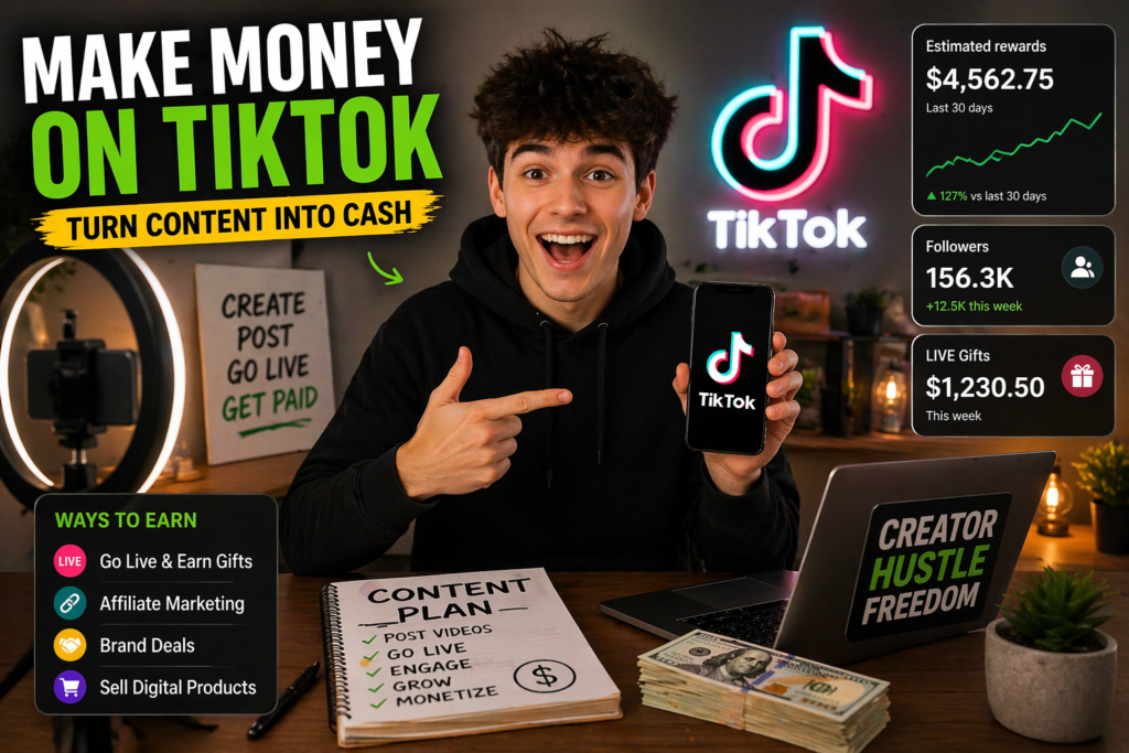 how students make money on tiktok creator earning income from live gifts brand deals affiliate marketing and online products