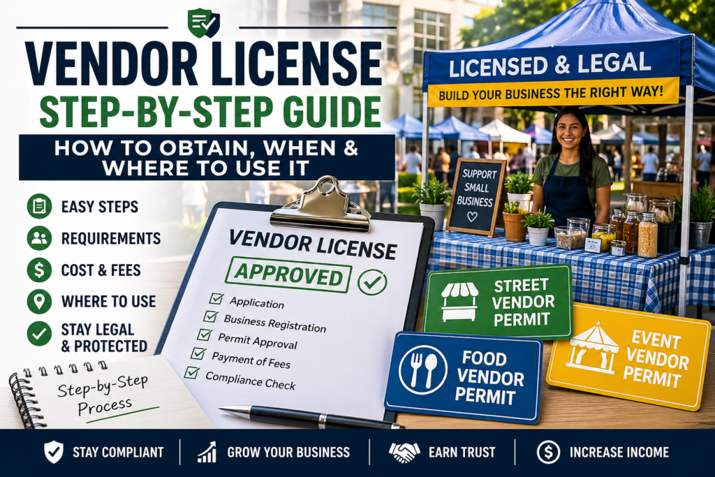 vendor licenses step by step guide showing how to obtain a vendor license and where to use it legally