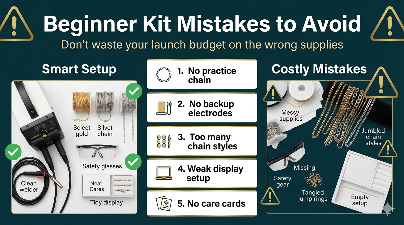 Five permanent jewelry kit mistakes beginners should avoid before their first pop-up event