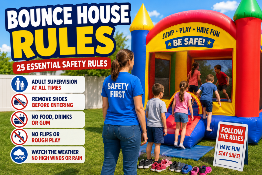 Current image: Bounce house rules safety guide for kids parties and inflatable rentals