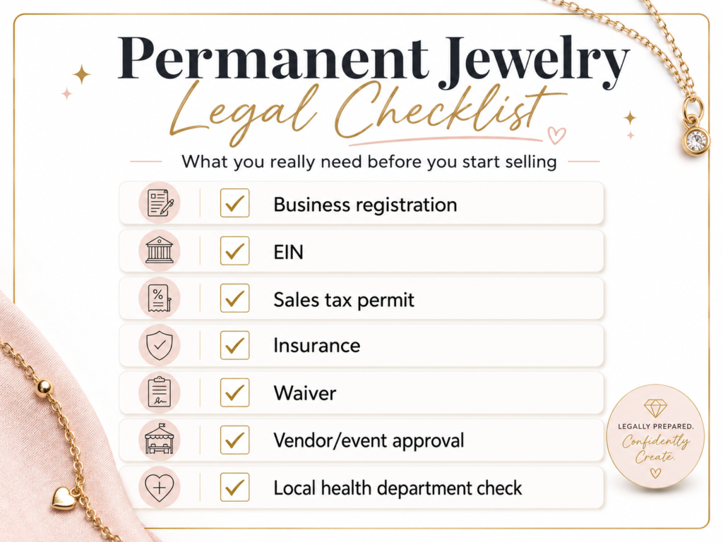 Do You Need a Permanent Jewelry Certification to Start? Real Legal Requirements by State | Hustle Setup permanent jewelry certification legal checklist