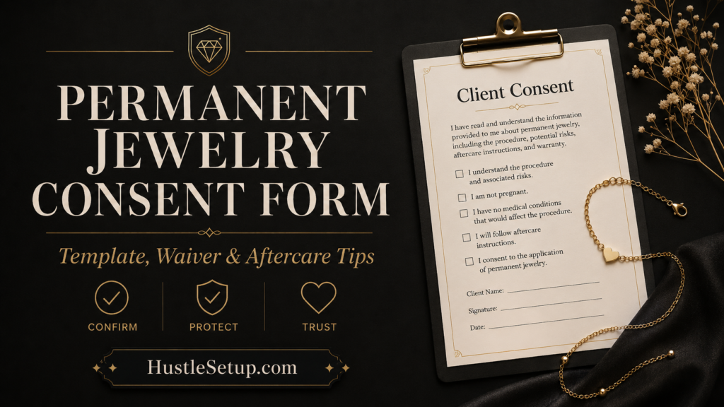 Permanent Jewelry Consent Form Template: Waiver, Safety & Aftercare permanent jewelry consent form template